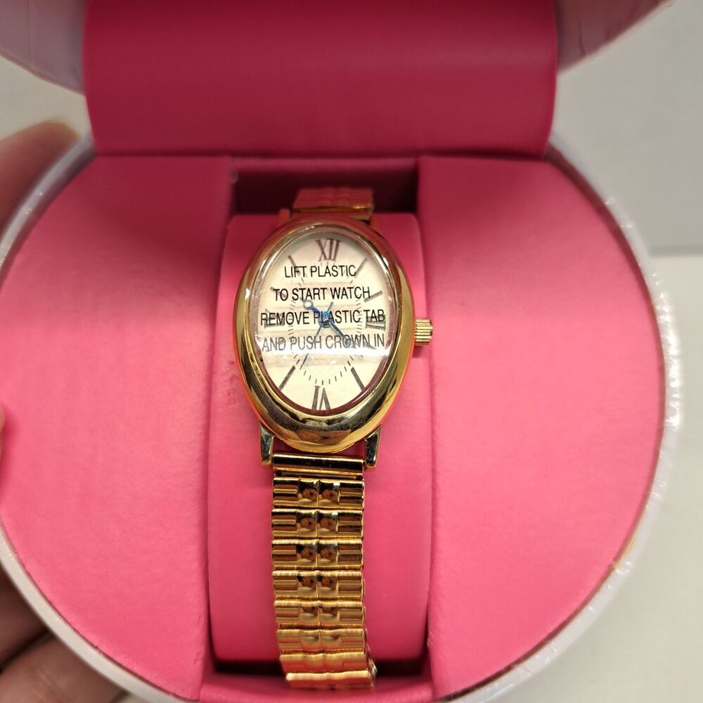Isaac Mizrahi Oval Gold Watch New In Box
